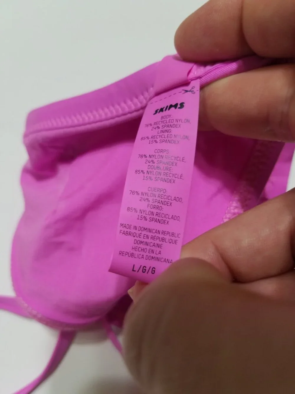 Like New SKIMS Pink Swim Triangle Bikini Top Size L